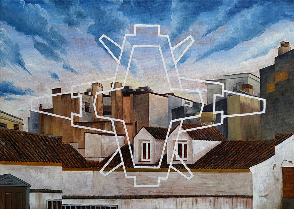 Drone 2 / 50x70cm / 2023 / oil on canvas Drone 2 / 50x70cm / 2023 / oil on canvas